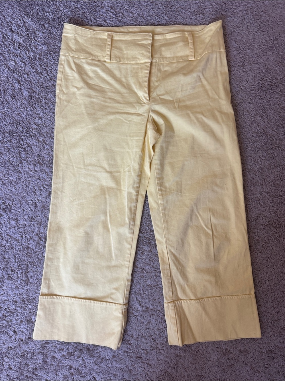 Soulmates Light Yellow Capri Pants with Wide Cuffs / E60
